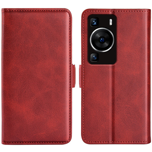 For Huawei P60 PU Leather Wallet Flip Phone Cover Calf Texture Stand Folio Cover