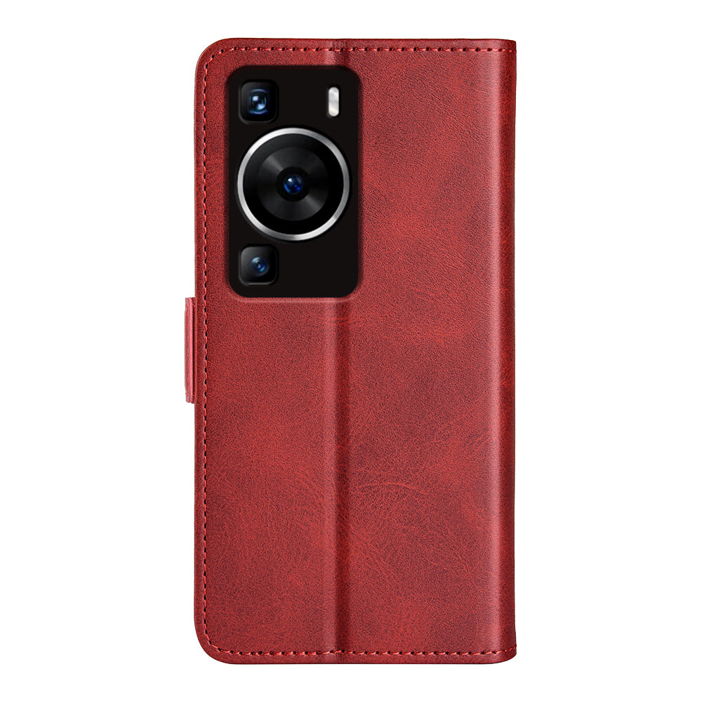 For Huawei P60 PU Leather Wallet Flip Phone Cover Calf Texture Stand Folio Cover