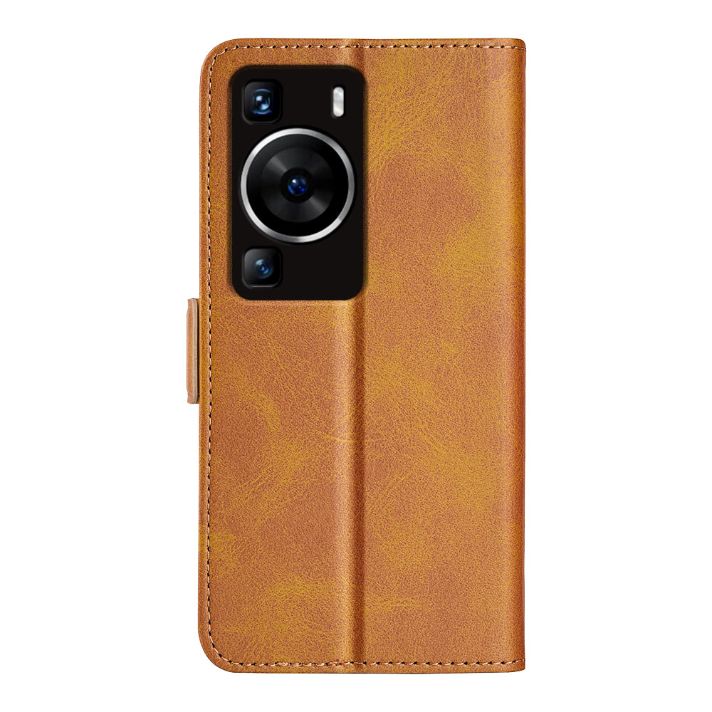 For Huawei P60 PU Leather Wallet Flip Phone Cover Calf Texture Stand Folio Cover