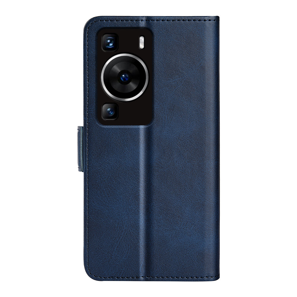 For Huawei P60 PU Leather Wallet Flip Phone Cover Calf Texture Stand Folio Cover