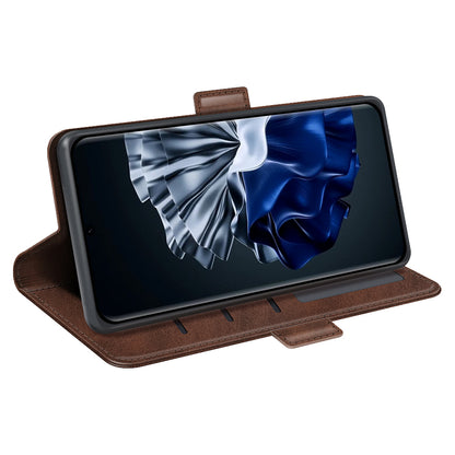 For Huawei P60 PU Leather Wallet Flip Phone Cover Calf Texture Stand Folio Cover