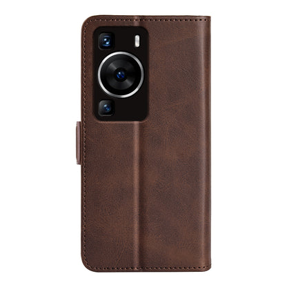 For Huawei P60 PU Leather Wallet Flip Phone Cover Calf Texture Stand Folio Cover
