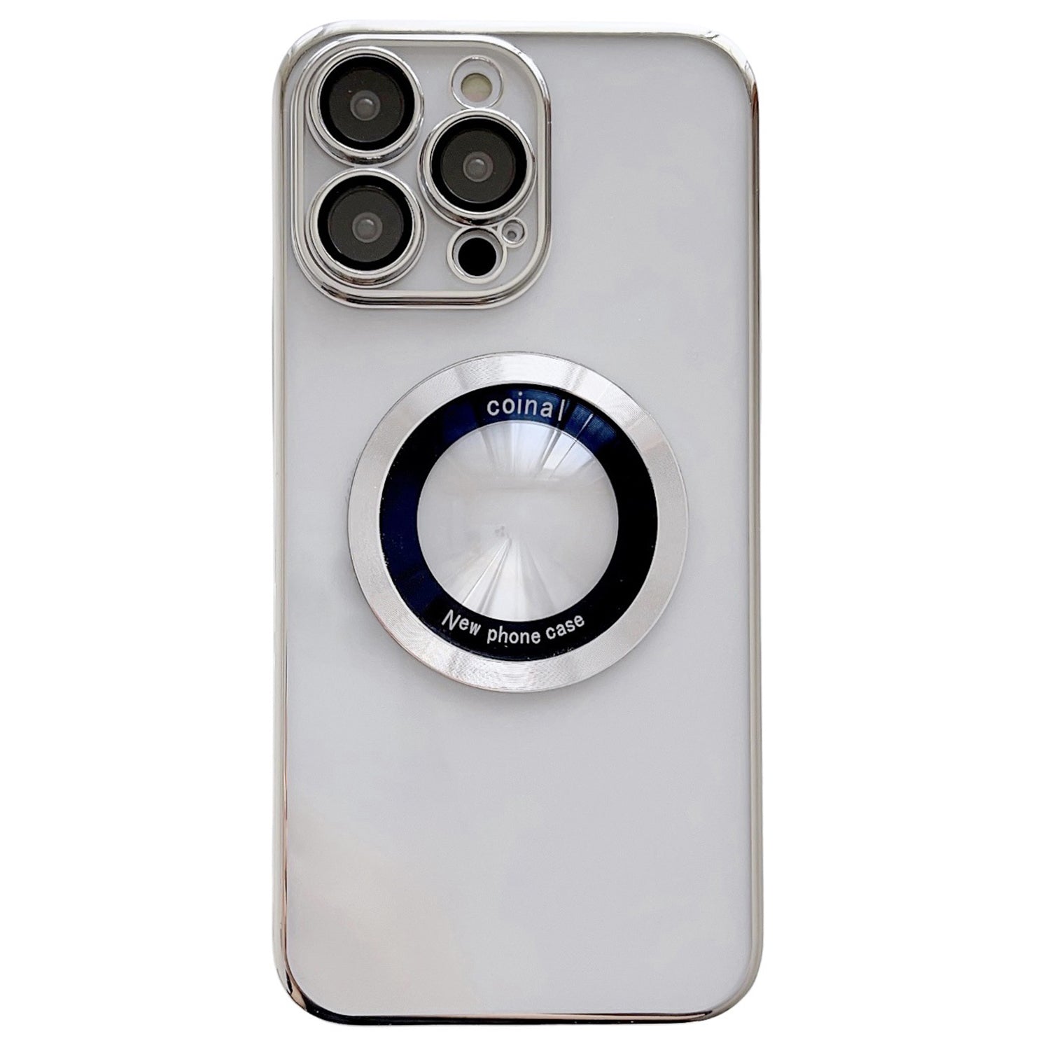 For iPhone 14 Pro Magnetic PC Phone Case Acrylic Magnifier Design Logo View Clear Electroplating Cover