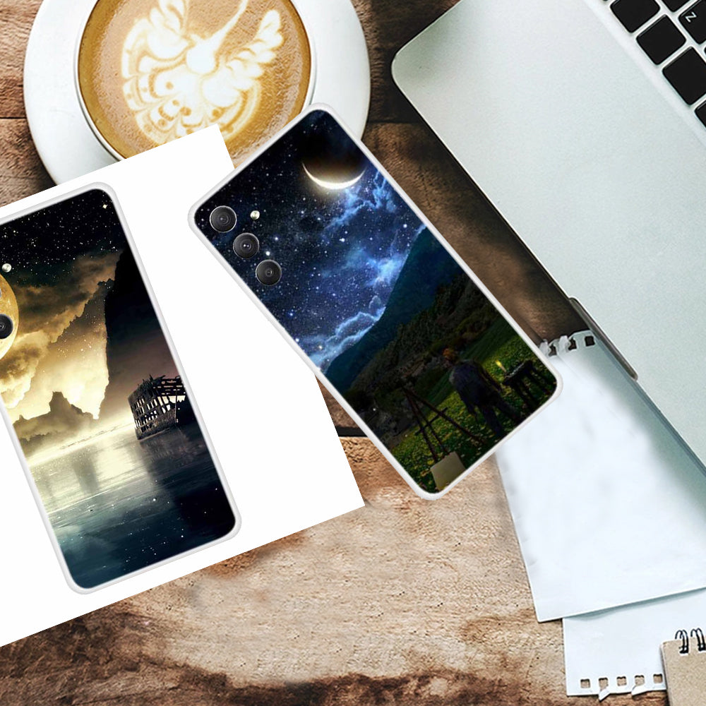 For Samsung Galaxy A34 5G Flexible TPU Shockproof Cover Pattern Print Design Phone Case