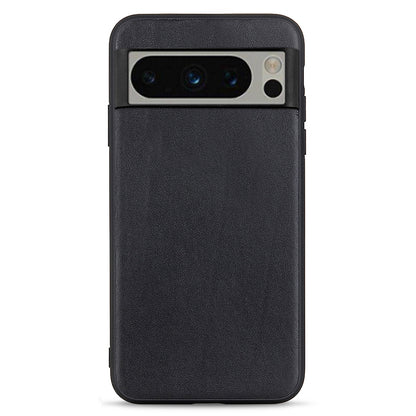 Phone Case for Google Pixel 8 Pro Textured Genuine Cowhide Leather Coated TPU Phone Cover
