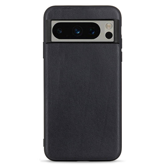 Phone Case for Google Pixel 8 Pro Textured Genuine Cowhide Leather Coated TPU Phone Cover