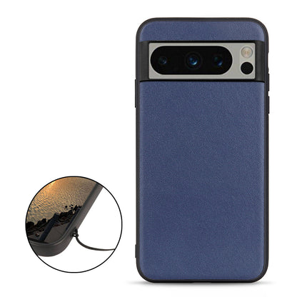 Phone Case for Google Pixel 8 Pro Textured Genuine Cowhide Leather Coated TPU Phone Cover