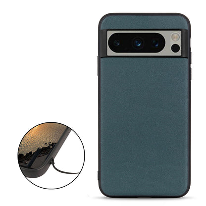 Phone Case for Google Pixel 8 Pro Textured Genuine Cowhide Leather Coated TPU Phone Cover