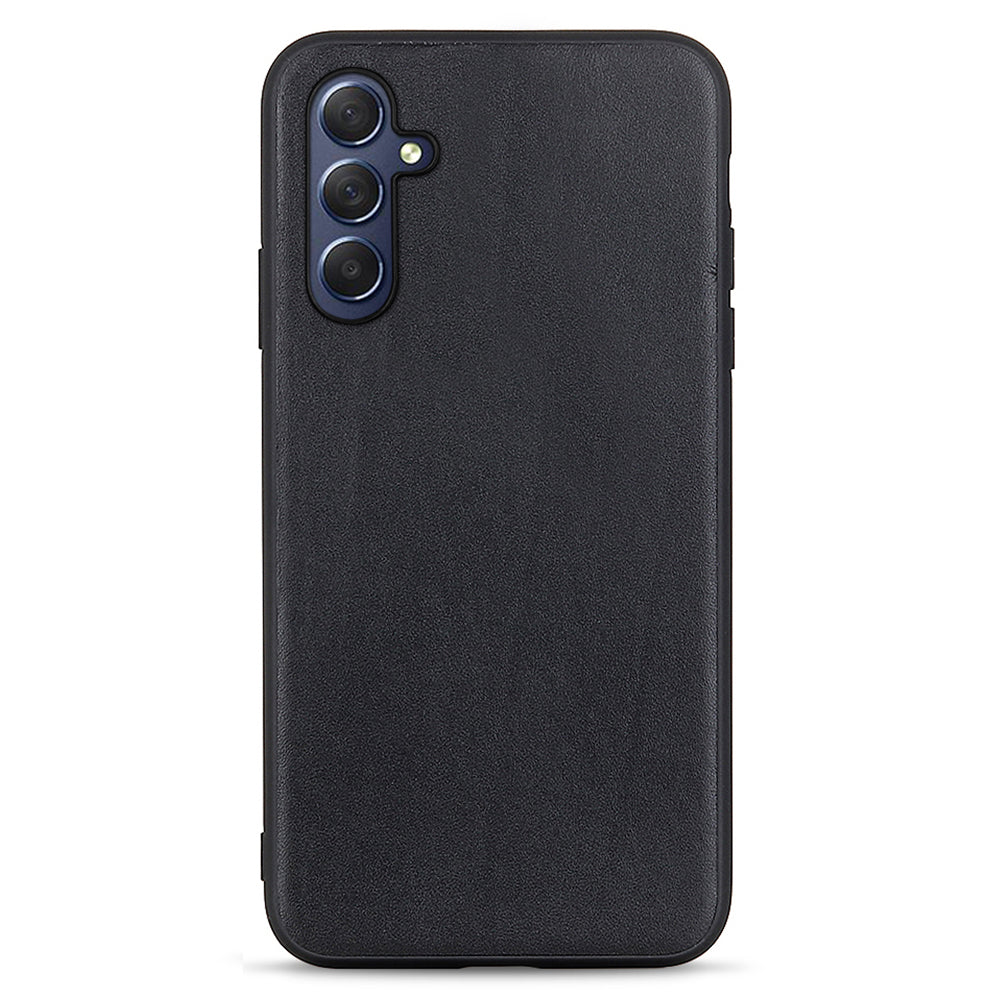 For Samsung Galaxy M54 5G / F54 5G Textured Genuine Cowhide Leather Coated TPU Phone Cover Protective Case