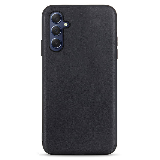 For Samsung Galaxy M54 5G / F54 5G Textured Genuine Cowhide Leather Coated TPU Phone Cover Protective Case