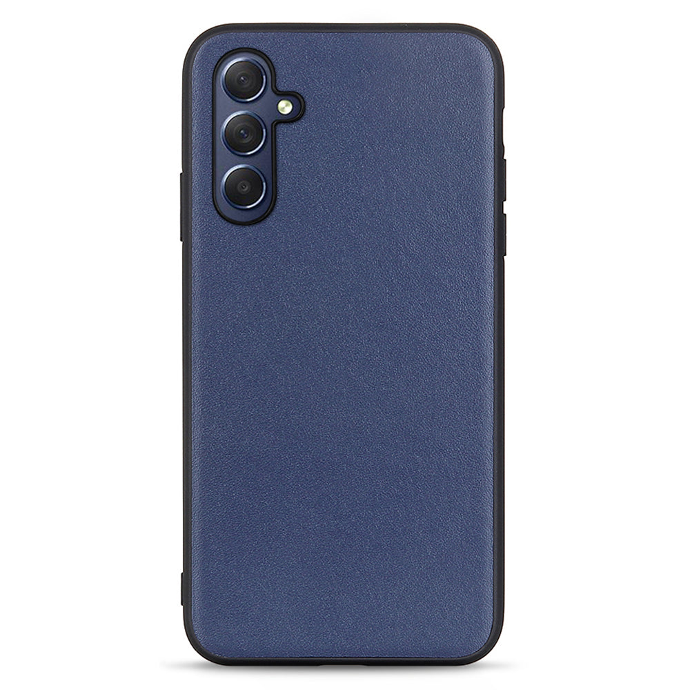 For Samsung Galaxy M54 5G / F54 5G Textured Genuine Cowhide Leather Coated TPU Phone Cover Protective Case