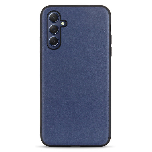 For Samsung Galaxy M54 5G / F54 5G Textured Genuine Cowhide Leather Coated TPU Phone Cover Protective Case