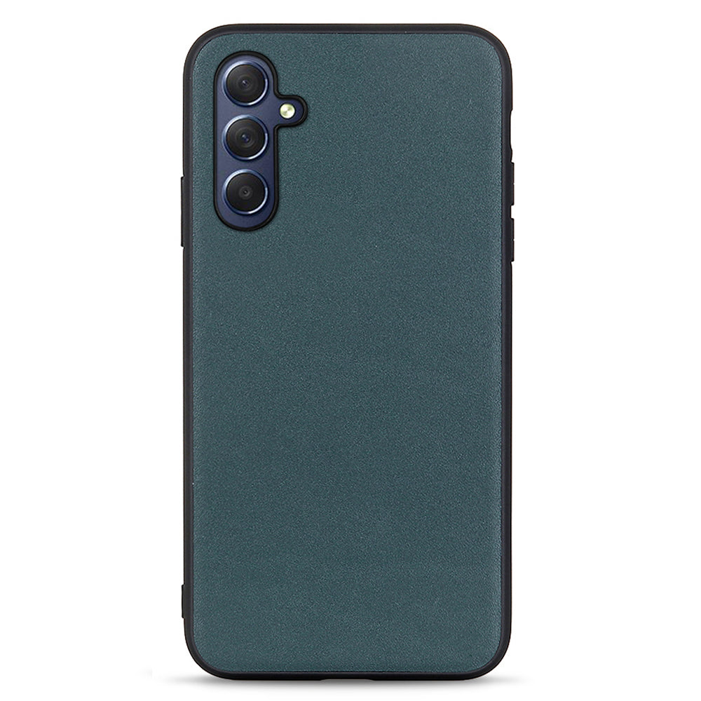 For Samsung Galaxy M54 5G / F54 5G Textured Genuine Cowhide Leather Coated TPU Phone Cover Protective Case