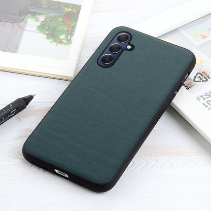 For Samsung Galaxy M54 5G / F54 5G Textured Genuine Cowhide Leather Coated TPU Phone Cover Protective Case