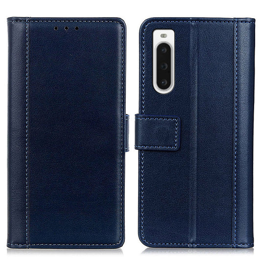 For Sony Xperia 10 V Glossy PU Leather Phone Case Magnetic Clasp Wallet Stand Protective Cover