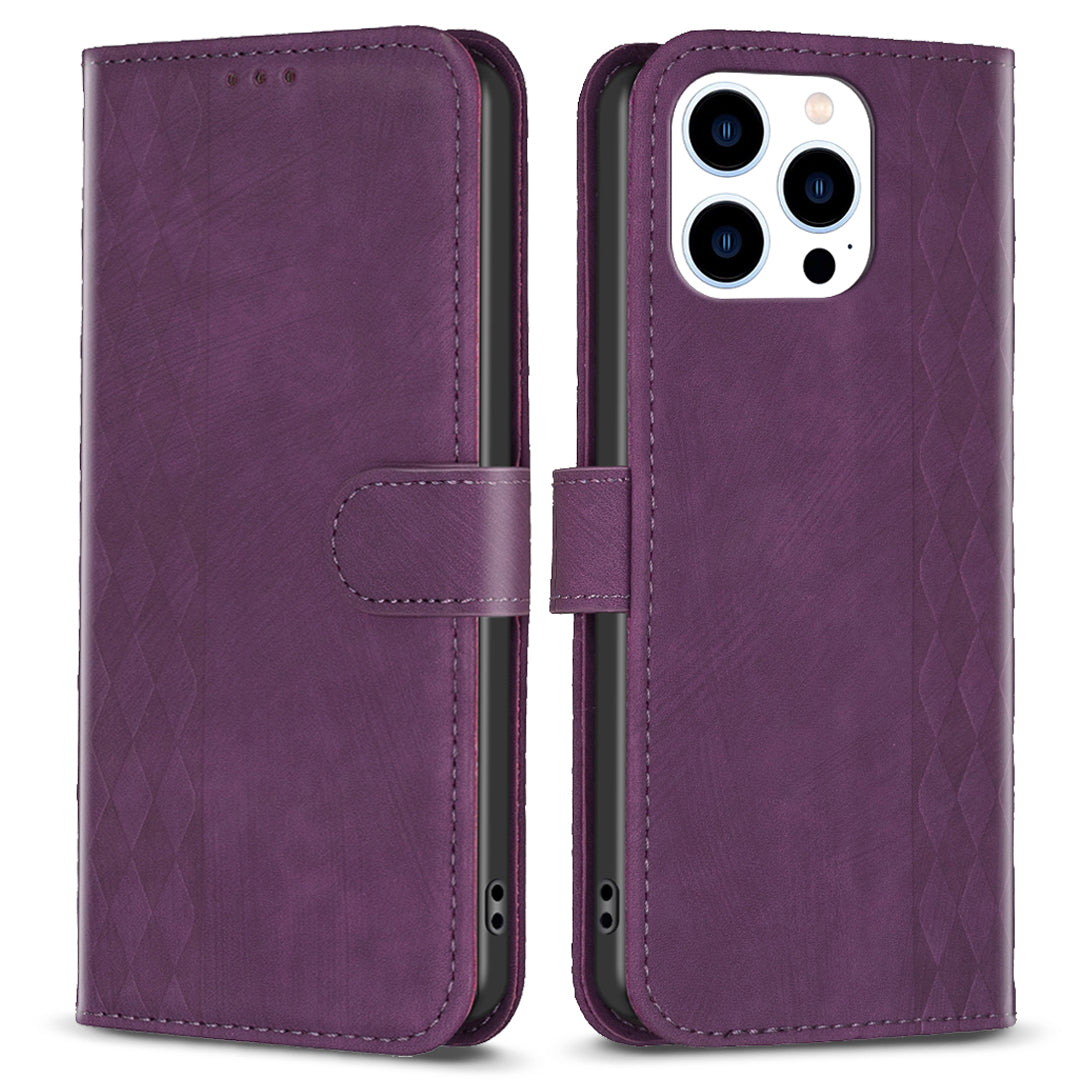 For iPhone 14 Pro Drop Resistant PU Leather+TPU Flip Cover Imprinted Pattern Wallet Phone Case