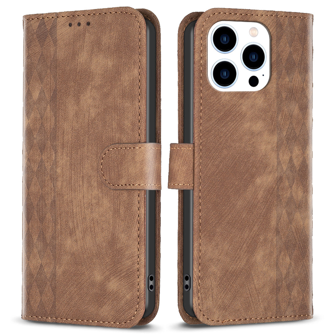 For iPhone 14 Pro Drop Resistant PU Leather+TPU Flip Cover Imprinted Pattern Wallet Phone Case