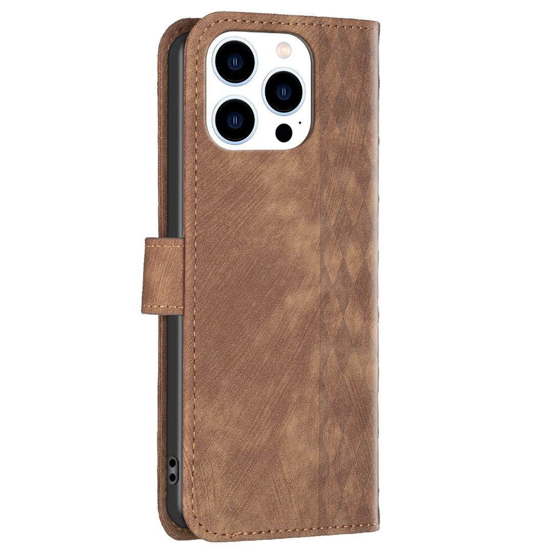 For iPhone 14 Pro Drop Resistant PU Leather+TPU Flip Cover Imprinted Pattern Wallet Phone Case