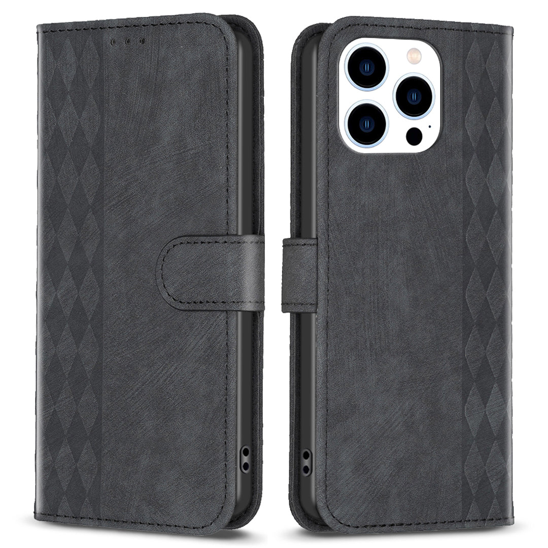 For iPhone 14 Pro Drop Resistant PU Leather+TPU Flip Cover Imprinted Pattern Wallet Phone Case