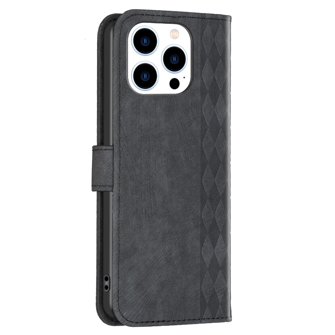 For iPhone 14 Pro Drop Resistant PU Leather+TPU Flip Cover Imprinted Pattern Wallet Phone Case