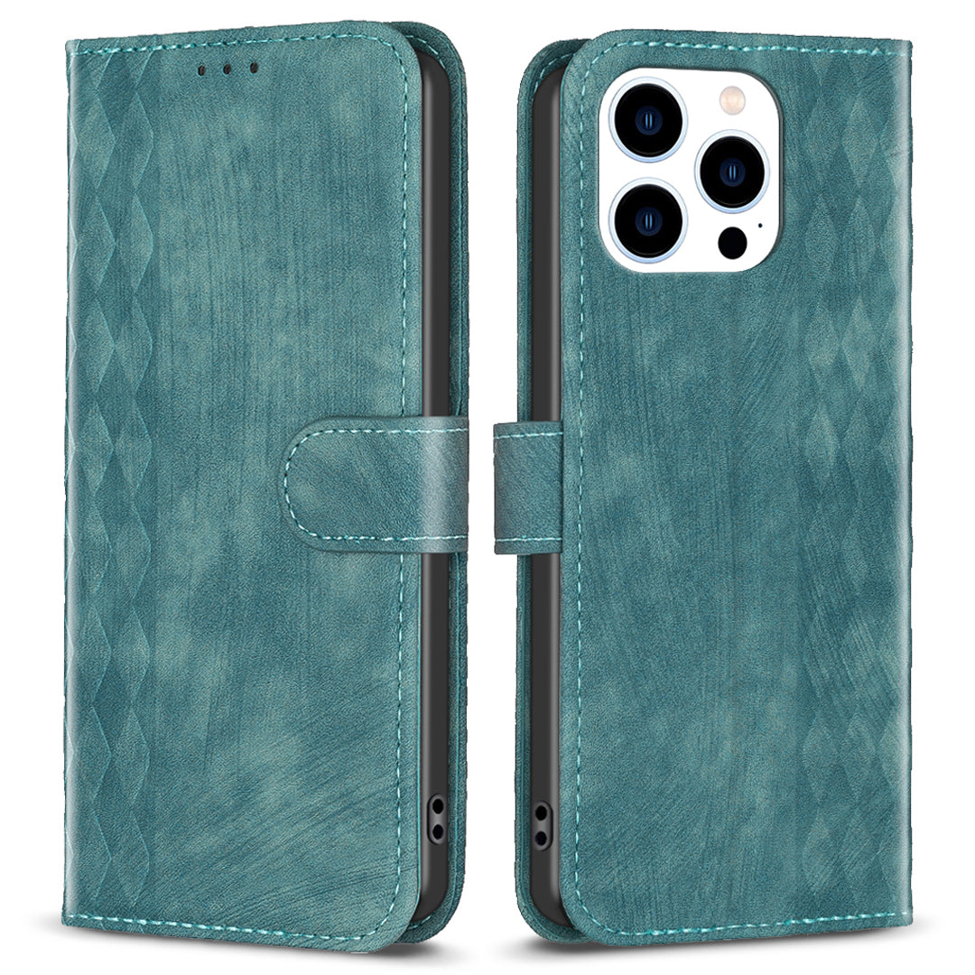 For iPhone 14 Pro Drop Resistant PU Leather+TPU Flip Cover Imprinted Pattern Wallet Phone Case