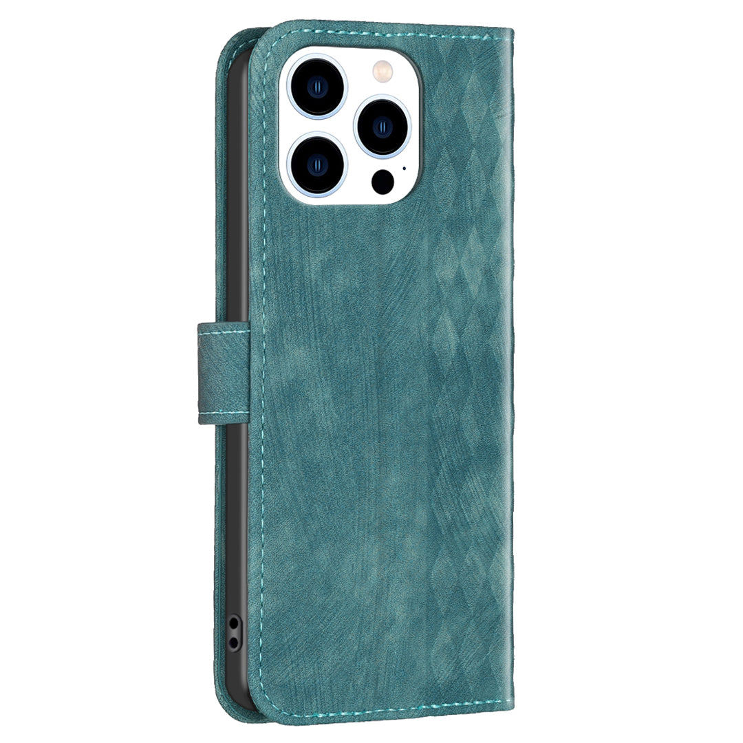 For iPhone 14 Pro Drop Resistant PU Leather+TPU Flip Cover Imprinted Pattern Wallet Phone Case