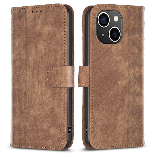 PU Leather+TPU Cover for iPhone 14 Plus Drop Resistant Imprinted Pattern Wallet Phone Flip Case