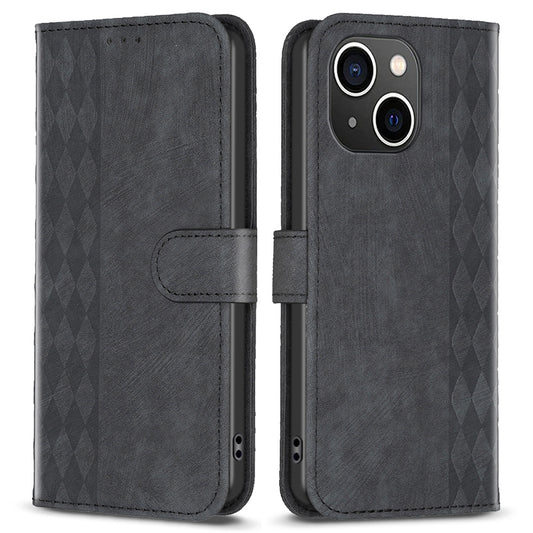 PU Leather Cover for iPhone 13 / 14 6.1 inch Imprinted Pattern Wallet Adjustable Stand Flip Phone Case