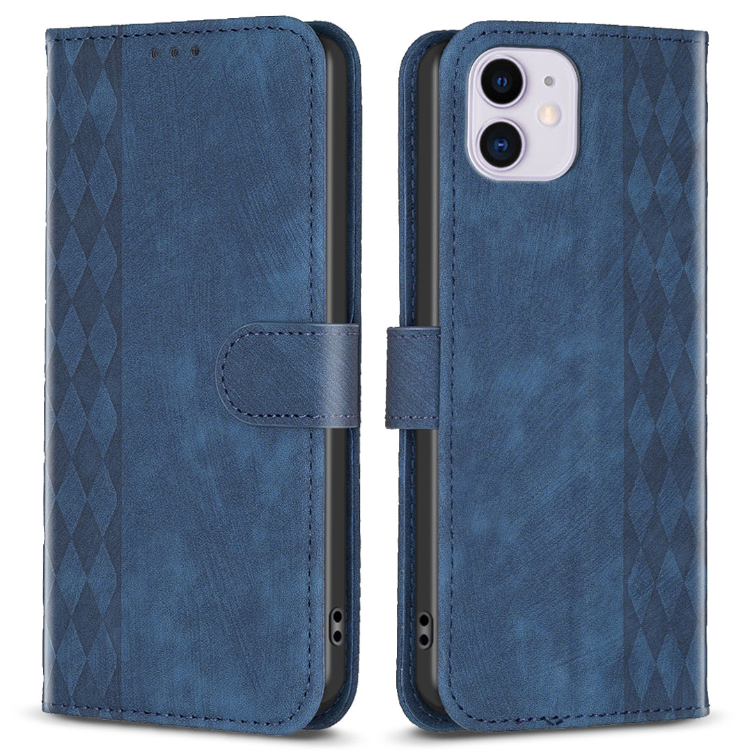 PU Leather Cover for iPhone 11 Bump Proof Imprinted Pattern Wallet Stand Phone Flip Case