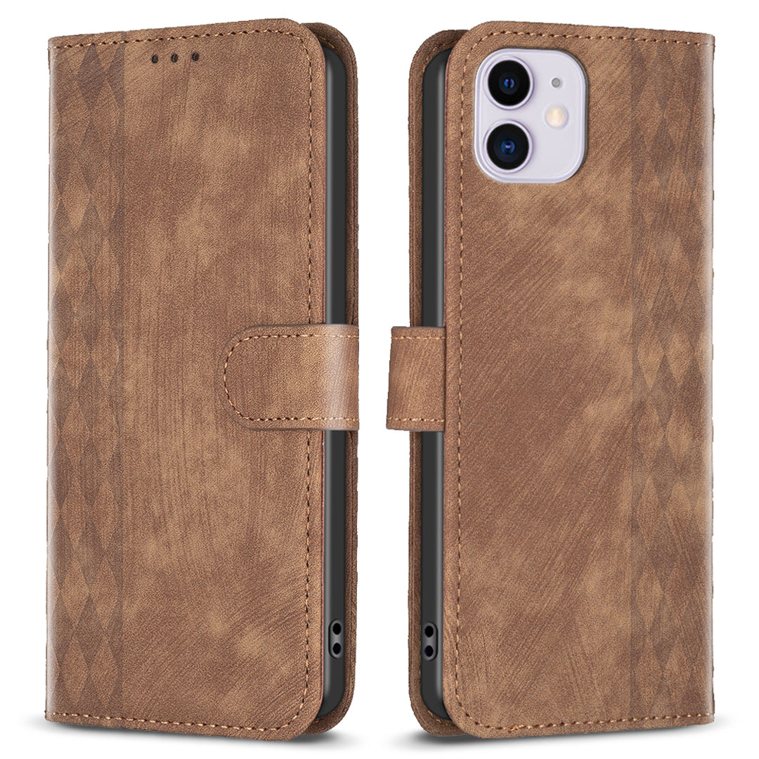 PU Leather Cover for iPhone 11 Bump Proof Imprinted Pattern Wallet Stand Phone Flip Case
