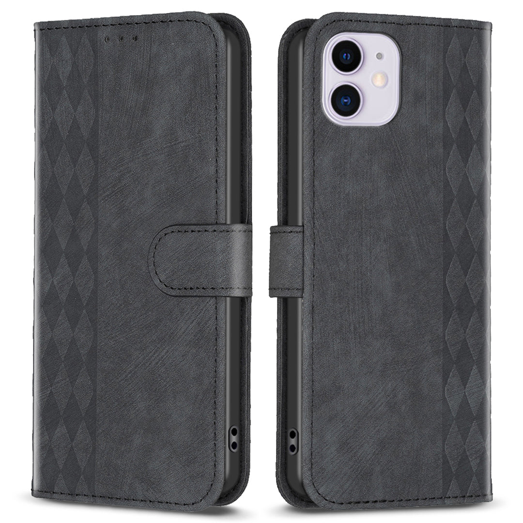 PU Leather Cover for iPhone 11 Bump Proof Imprinted Pattern Wallet Stand Phone Flip Case