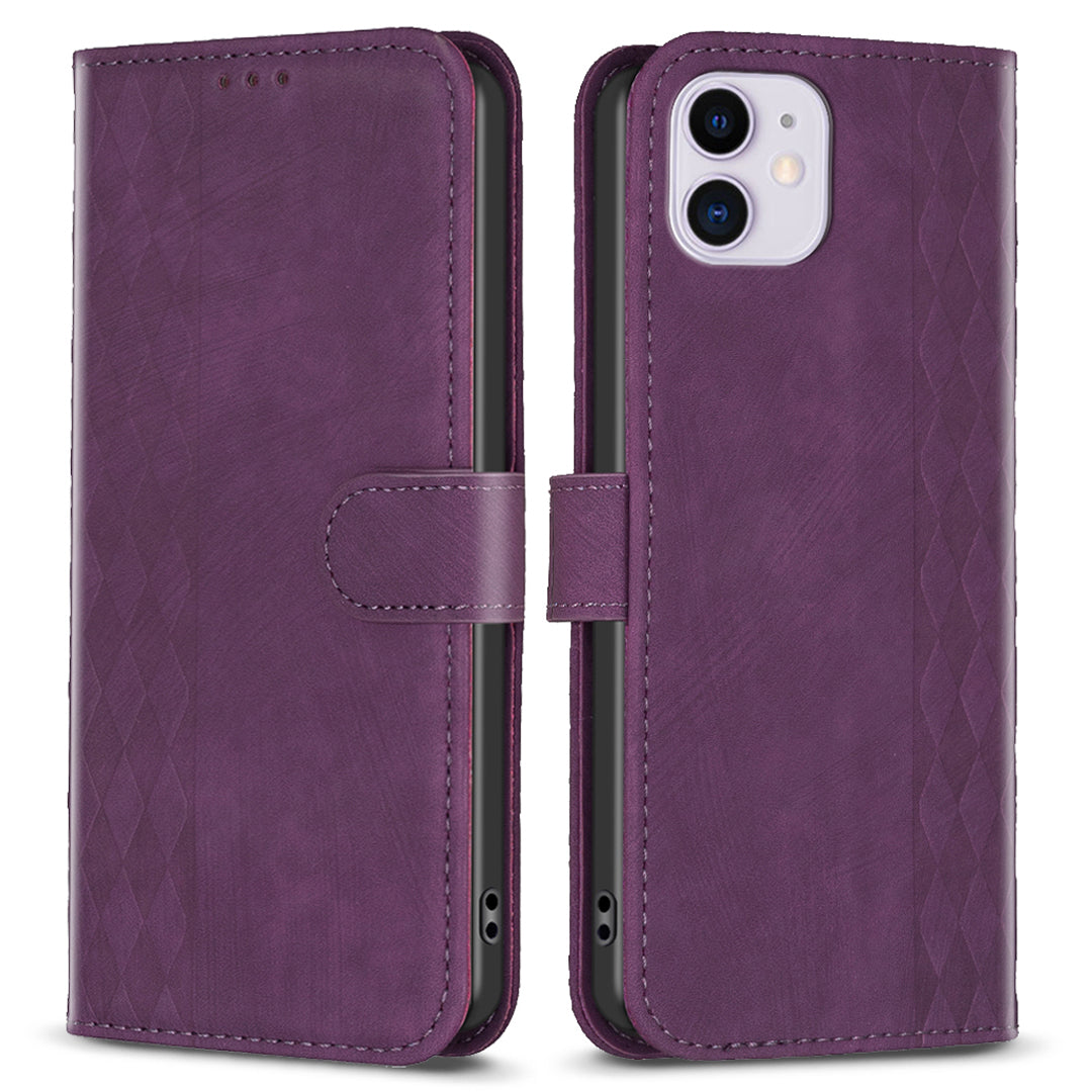 PU Leather Cover for iPhone 11 Bump Proof Imprinted Pattern Wallet Stand Phone Flip Case