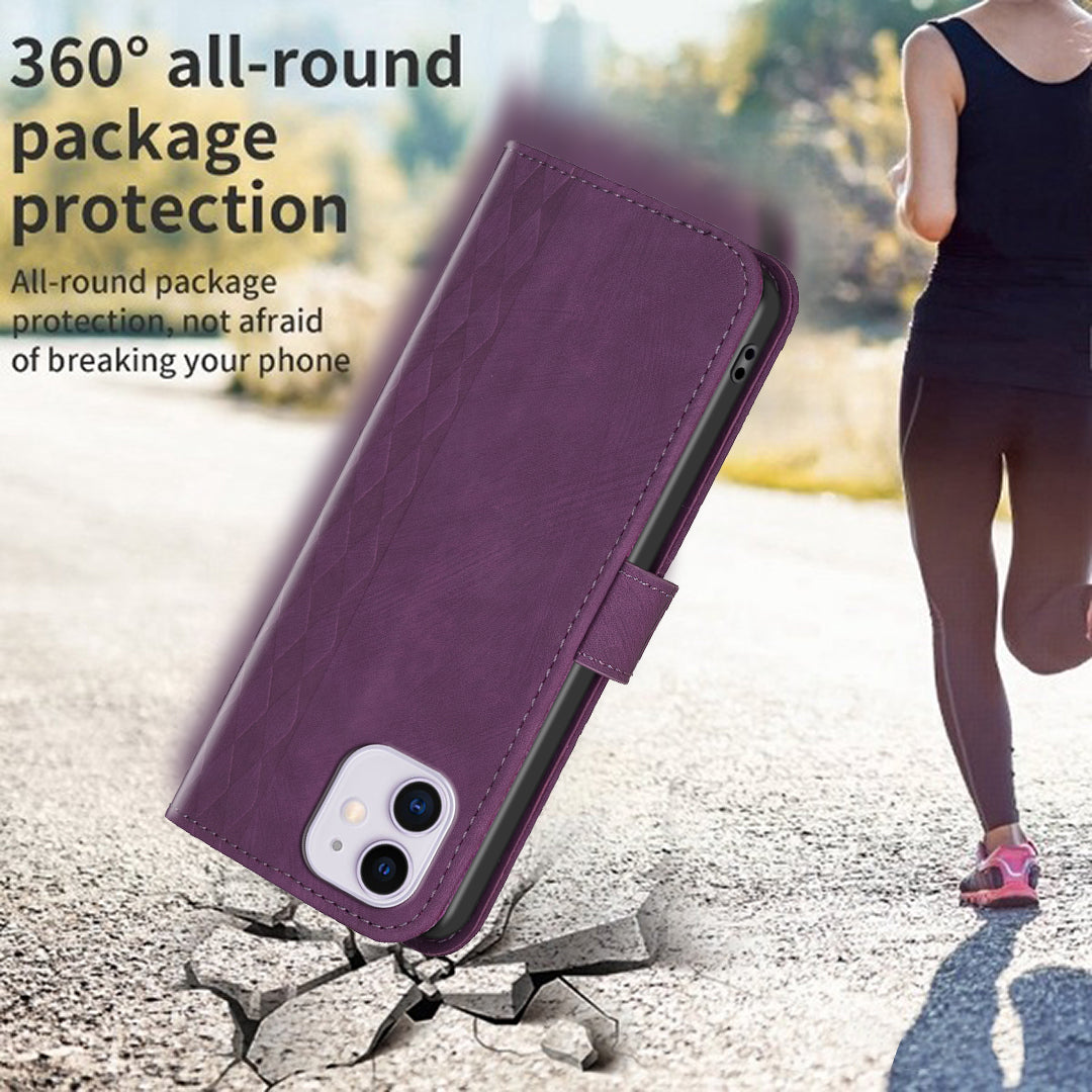 PU Leather Cover for iPhone 11 Bump Proof Imprinted Pattern Wallet Stand Phone Flip Case