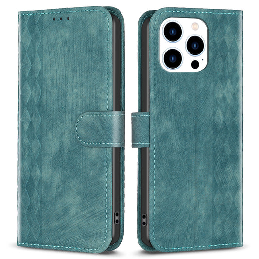 PU Leather Cover for iPhone 13 Pro 6.1 inch Wallet Stand Scratch Proof Imprinted Pattern Flip Phone Case