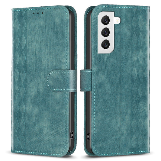 For Samsung Galaxy S22 5G Leather Cover, Wallet Stand Scratch Proof Imprinted Pattern Flip Phone Case