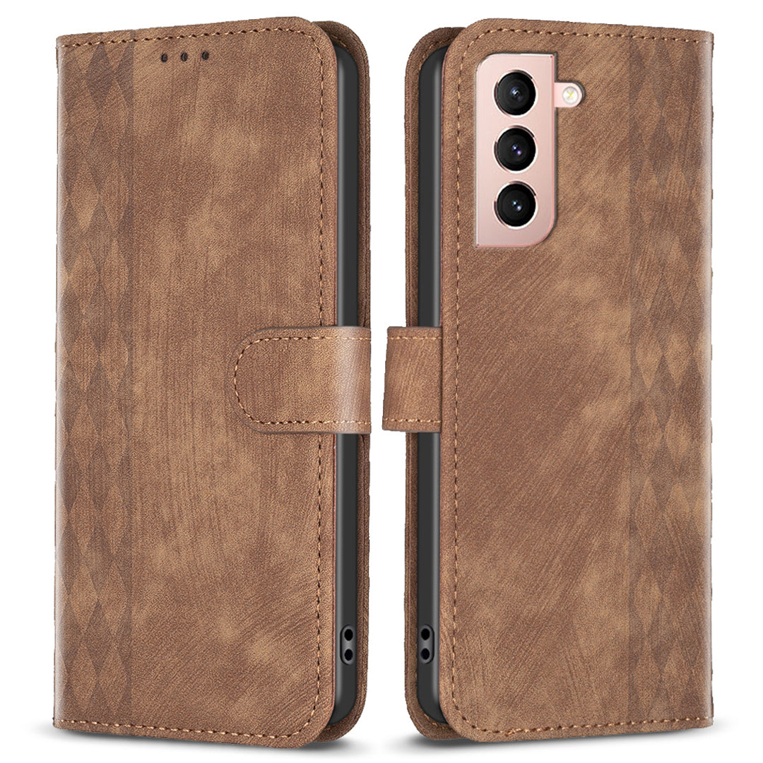 For Samsung Galaxy S21 4G / 5G Leather Cover, Imprinted Pattern Flip Phone Case with Stand Wallet