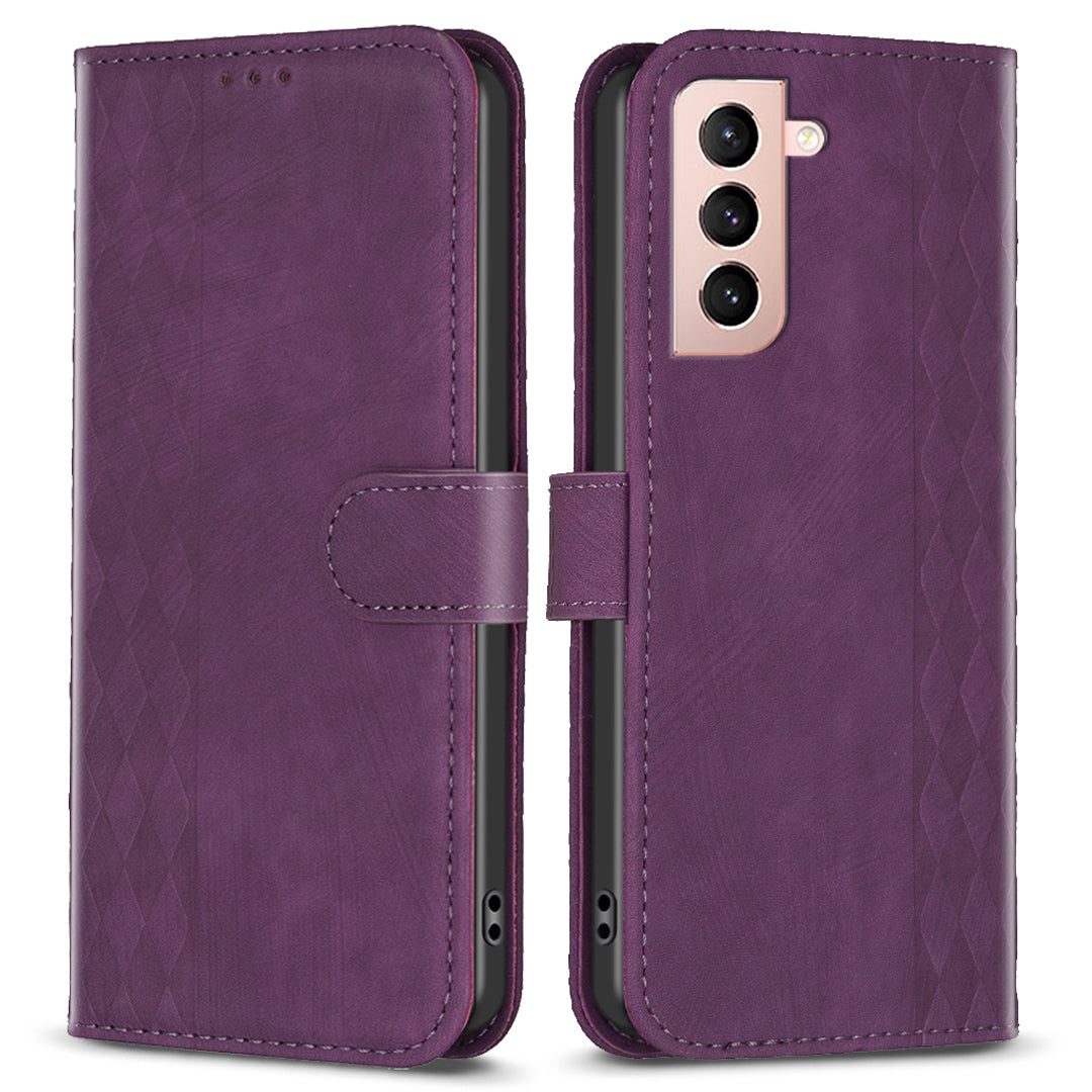 For Samsung Galaxy S21 4G / 5G Leather Cover, Imprinted Pattern Flip Phone Case with Stand Wallet