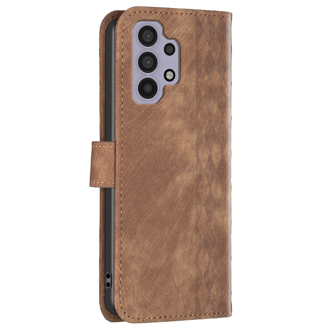 For Samsung Galaxy A32 5G / M32 5G Leather Cover, Wallet Stand Imprinted Pattern Phone Anti-drop Case