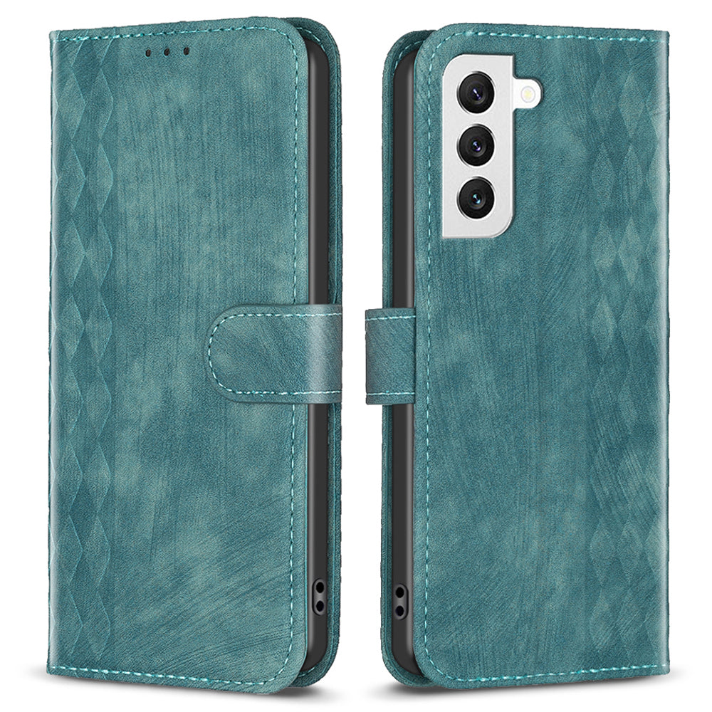 Phone Case for Samsung Galaxy S22+ 5G Wallet Imprinting Pattern Magnetic Closure Stand Cover