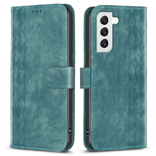 Phone Case for Samsung Galaxy S22+ 5G Wallet Imprinting Pattern Magnetic Closure Stand Cover