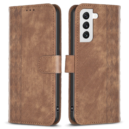 Phone Case for Samsung Galaxy S22+ 5G Wallet Imprinting Pattern Magnetic Closure Stand Cover