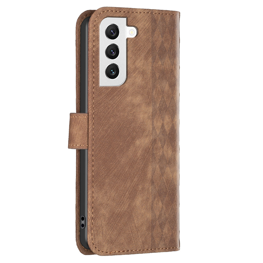 Phone Case for Samsung Galaxy S22+ 5G Wallet Imprinting Pattern Magnetic Closure Stand Cover