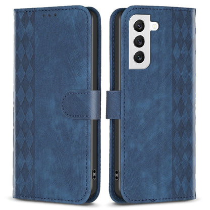 Phone Case for Samsung Galaxy S22+ 5G Wallet Imprinting Pattern Magnetic Closure Stand Cover