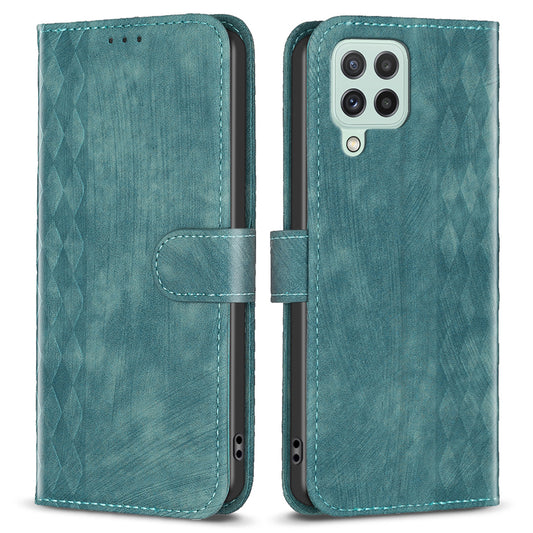For Samsung Galaxy A12 PU Leather+TPU Flip Cover Imprinted Pattern Shockproof Wallet Phone Case