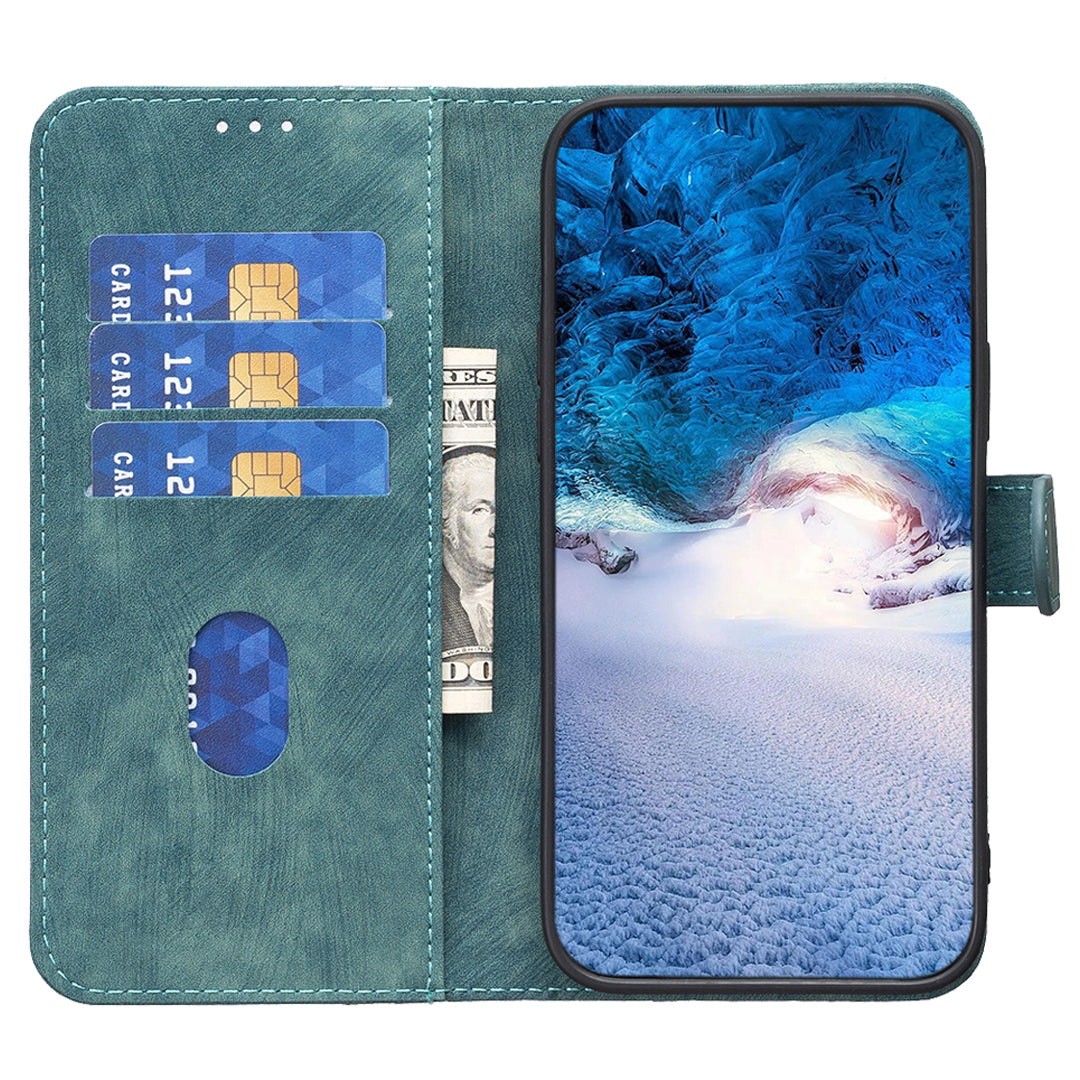 For Samsung Galaxy A12 PU Leather+TPU Flip Cover Imprinted Pattern Shockproof Wallet Phone Case