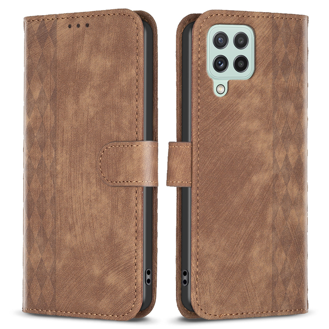 For Samsung Galaxy A12 PU Leather+TPU Flip Cover Imprinted Pattern Shockproof Wallet Phone Case