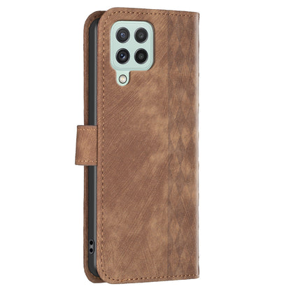 For Samsung Galaxy A12 PU Leather+TPU Flip Cover Imprinted Pattern Shockproof Wallet Phone Case