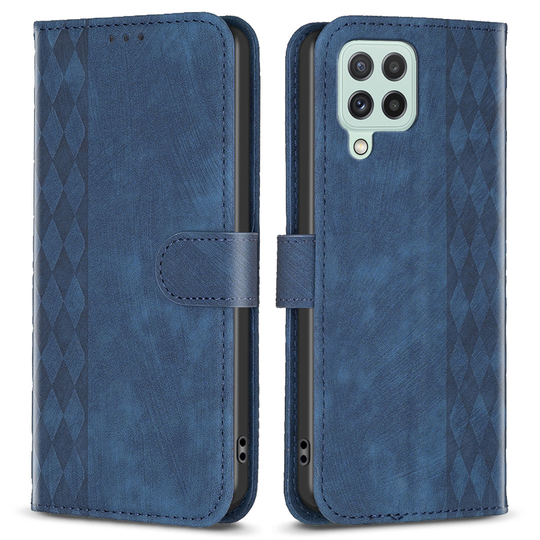 For Samsung Galaxy A12 PU Leather+TPU Flip Cover Imprinted Pattern Shockproof Wallet Phone Case