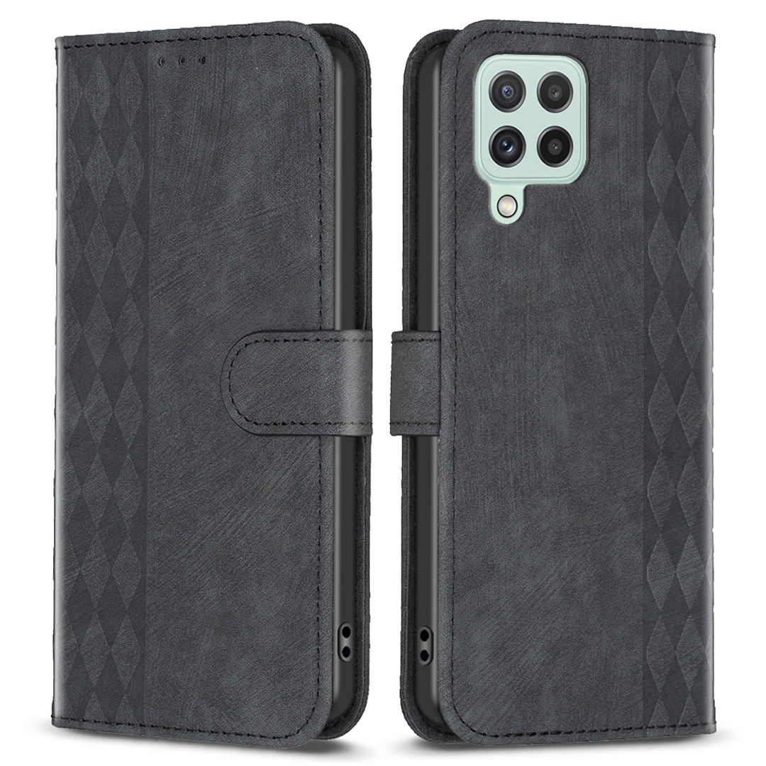 For Samsung Galaxy A12 PU Leather+TPU Flip Cover Imprinted Pattern Shockproof Wallet Phone Case