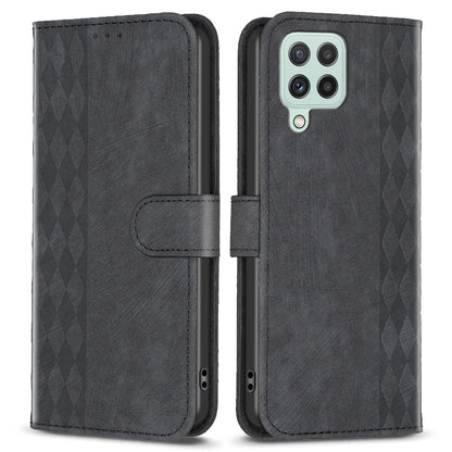 For Samsung Galaxy A12 PU Leather+TPU Flip Cover Imprinted Pattern Shockproof Wallet Phone Case